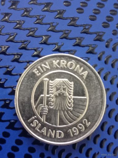 1 крона. Исландия 1992г.