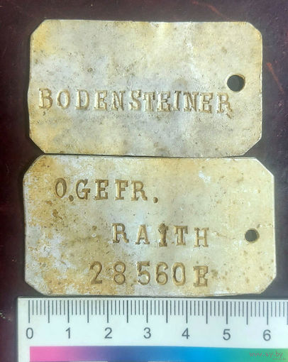 Немецкие бирки BODENSTEINER и O.GEFR RAITH 2ШТ