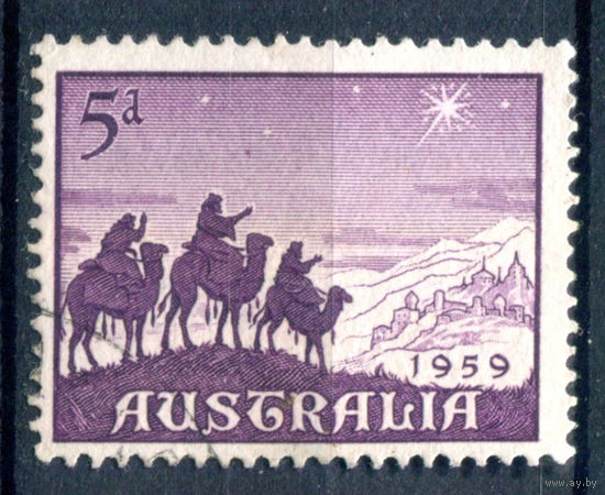 Австралия - 1959г. - Рождество - 1 марка - полная серия, гашёная [Mi 304]. #3-WB-87-A-1