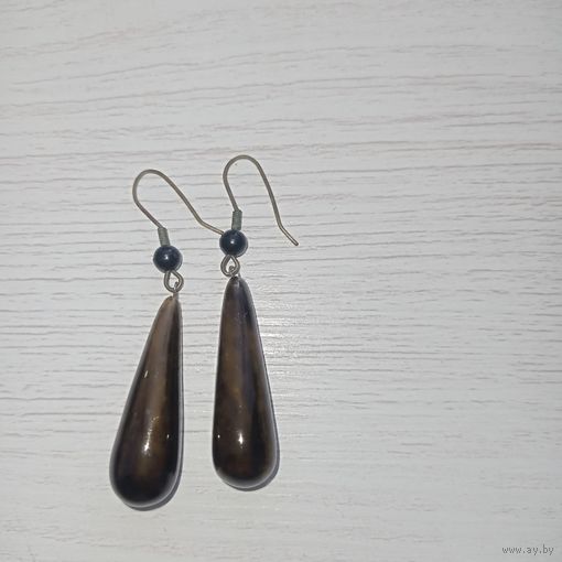 Сережки СССР, серьги СССР, капли, камень? Керамика?