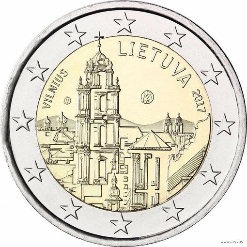 2 евро 2017 Литва Вильнюс UNC из ролла