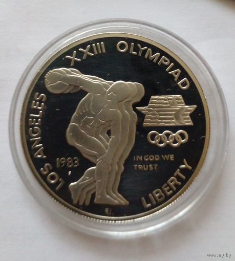 США 1 доллар 1983 г.ОИ в Лос-Анжелесе Серебро.Пруф.