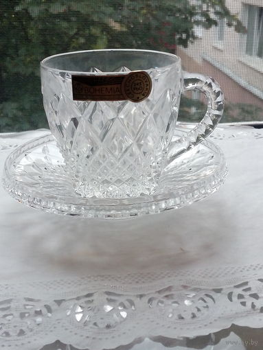 Чашка с блюдцем хрусталь
