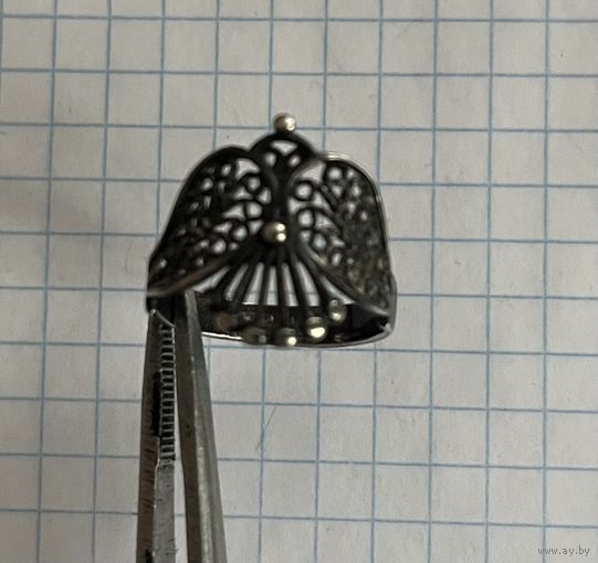 Кольцо. Звезда 925. Птица, скань. Р-р 17-18