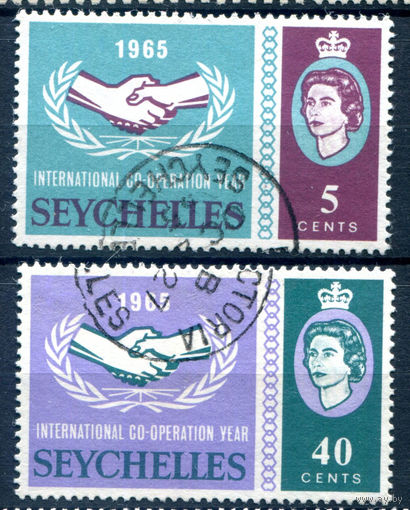 Британские колонии - Сейшелы - 1965г. - 20 лет ООН. Международный год совместной работы - 2 марки - полная серия, гашёные [Mi 222-223]. #2-Bc-58-A-2