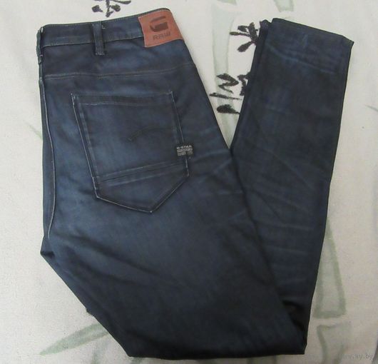 G-STAR RAW DENIM 3301 Нидерланды Оригинал Темно Синие Джинсы Узкие Скини Стрейч Карманы Размер 29/36