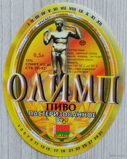 Этикетка. пиво. Гомель. 0053