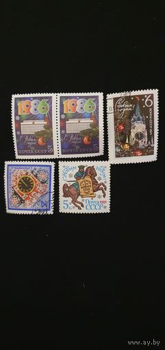СССР новый год 5шт