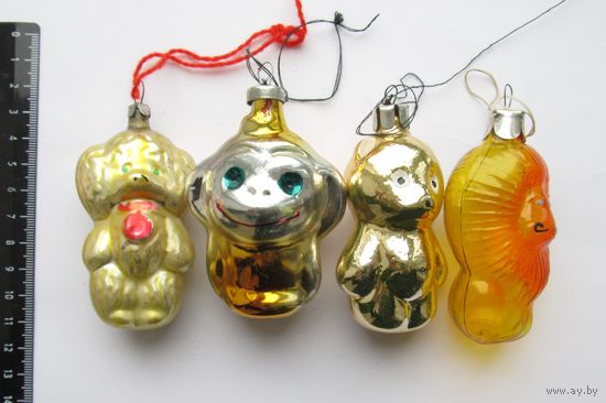 Все лоты с рубля.Елочные игрушки Звери,СССР.