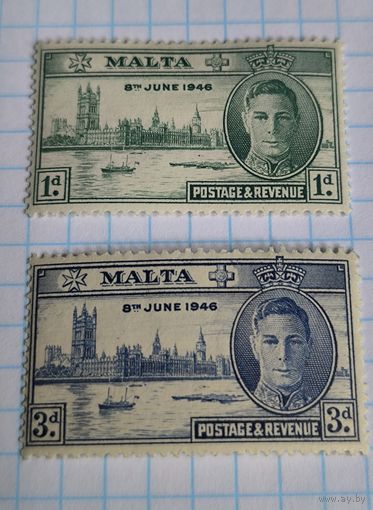 БРИТАНСКИЕ КОЛОНИИ МАЛЬТА 1946 ГОД ГОДОВЩИНА ПОБЕДЫ