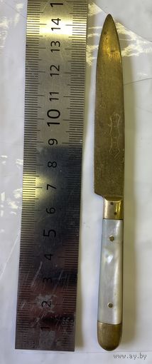 Нож для бумаг, клеймо, латунь