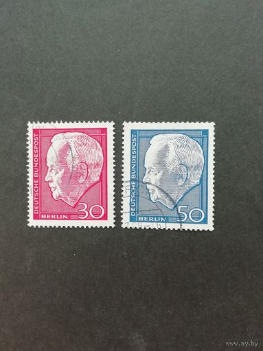 Западный Берлин. 1967 Серия из 2 марок "Президент Генрих Любке" (гашеные без клея) Mi.314-315 каталог 0.80 евро