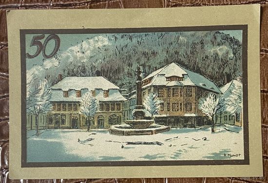 Нотгельд 50 пфеннигов 1922 год. Зуль,. Веймарская республика