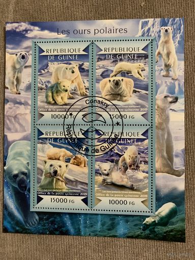 Гвинея 2015. Белые медведи. Малый лист