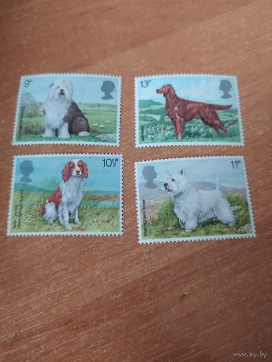 Марки Англии, собаки.