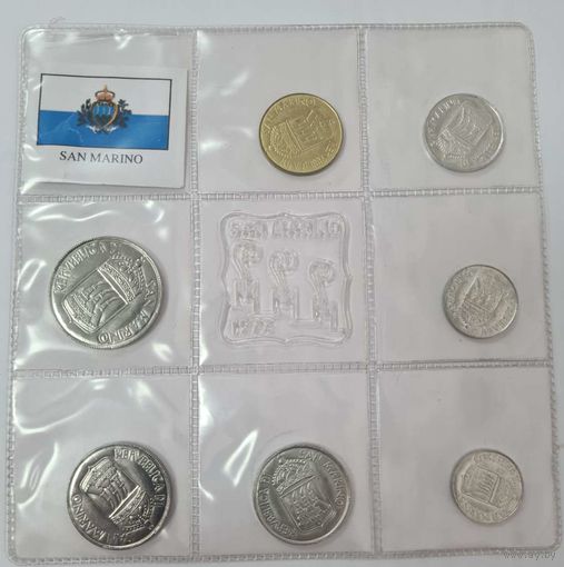 Сан-Марино 1, 2, 5, 10, 20, 50, 100 лир, 1973