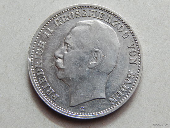 Германия Баден 3 марки 1912г.
