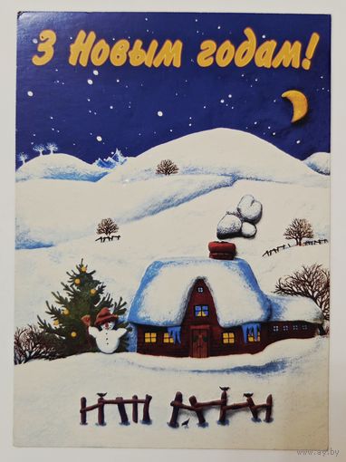 Белпочта С Новым годом 1996 малотиражная чистая открытка Беларусь