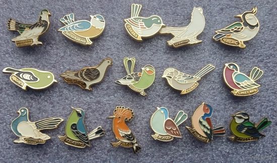 Значки. Птички.