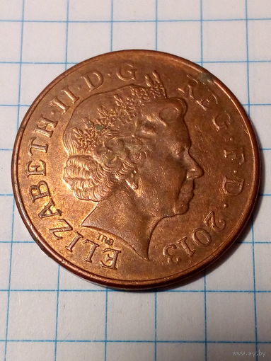 2 пенса Великобритания  2013 год