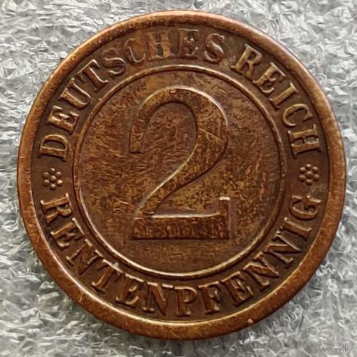 Германия 2 рентенпфеннига  1924 г. "J"