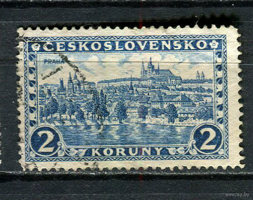 Первая Чехословацкая республика - 1926/1927 - Карлов мост 2Кс - [Mi.253a] - 1 марка. Гашеная.  (Лот 43HF)-T41P10