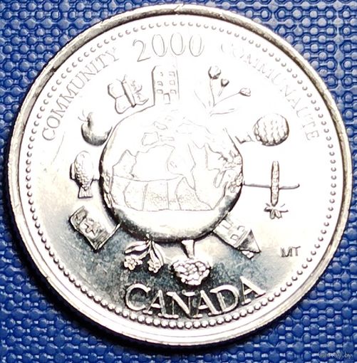Канада 25 центов 2000 г. Сообщество.
