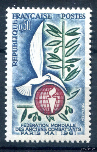 Франция - 1961г. - всемирная федерация ветеранов - 1 марка - полная серия, MH [Mi 1346]. #2-Fr-63-A-1