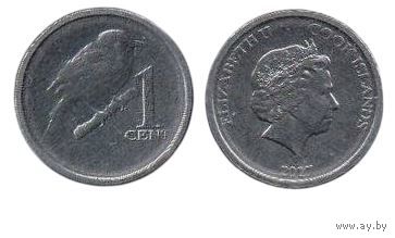 Острова Кука. 1 цент 2017. Фауна. Птица крапивник.