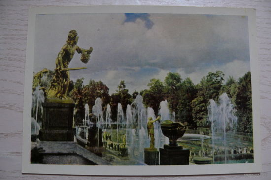 Петродворец. Фонтаны; 1964, чистая (размер 10*15).