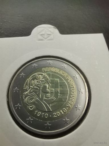 Португалия 2 евро 2010, 100 лет Республике UNC