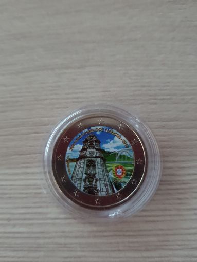 2 евро 2013 год, Португалия, 250 лет церкви Клеригуш, ЦВЕТНАЯ   в капсуле, UNC