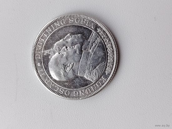 2 кроны швеция 1907 г