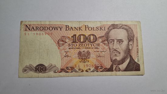 Польша. 100 злотых 1986
