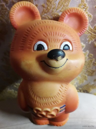 Мишка олимпийский резиновый СССР 1980 год (16,5 см)