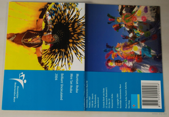 Аруба годовой набор 5+10+25+50 центов 1+2,5 гульдена + жетон 2004 год, UNC.