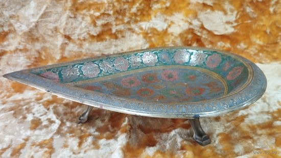 Ваза на ножках (фруктовница) Капля, латунь