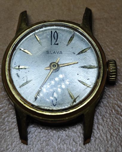 Позолоченные часы Slava. AU квадрат/20. СССР
