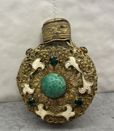 Бутылочка от духов. Старинная. Эмаль Камни Скань.