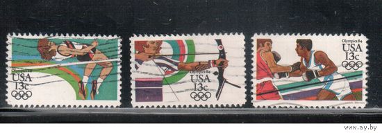 США-1983, (Мих.1645-1647) , гаш. , Спорт, ОИ-1984 ,