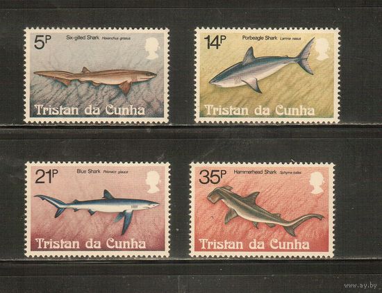 Тристан-да-Кунья-1982(Мих.315-318) , ** ,  Морская фауна, Рыбы (полная серия)