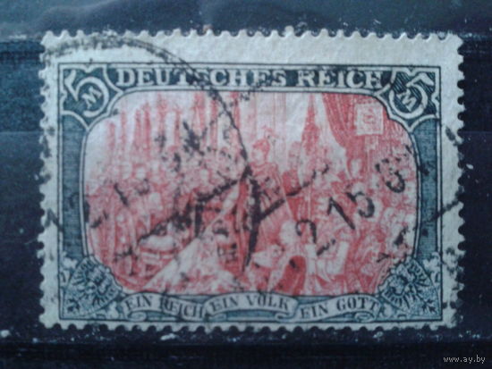 Германия Рейх 1906 Стандарт, концевая ВЗ 1 Михель-28,0 евро гаш