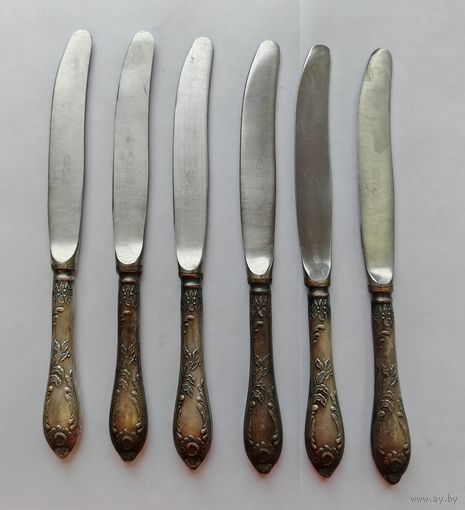 Нож столовый мельхиор МНЦ. СССР. одним лотом 6 шт.
