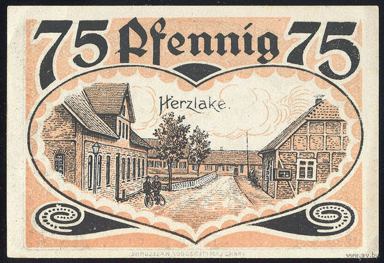 GERMANY/Германия_Herzlake_75 Pfennig_01.10.1921_Mehl#605.1_UNC