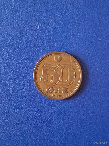 Дания 50 эре 1990 года