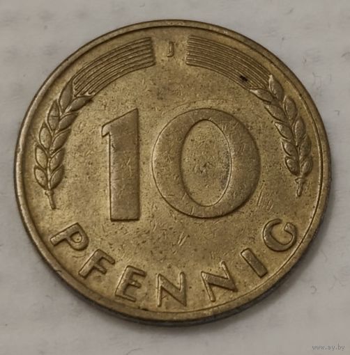 Германия 10 пфеннигов, 1949 Отметка монетного двора: "J" - Гамбург (2-4-50)