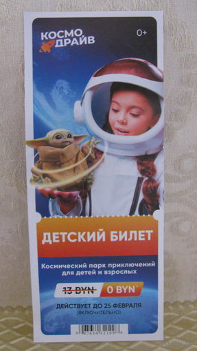 Детский билет на Космодрайв, г.Гомель.