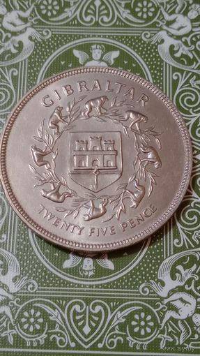 Гибралтар 25 пенсов 1977  25 лет