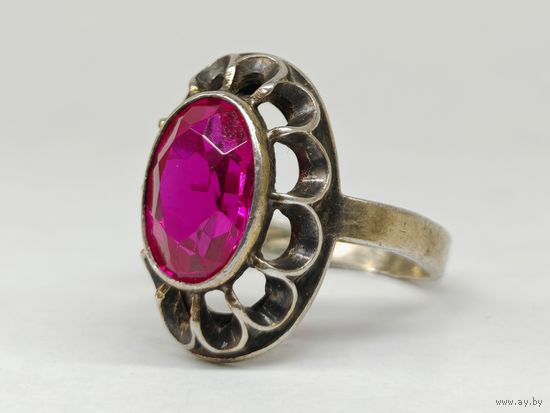 Кольцо серебро 875 пр. "Корунд". С рубля