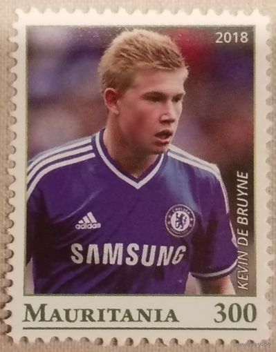 Мавритания 2018. Футбол. Kevin de Bruyne. Марка из серии